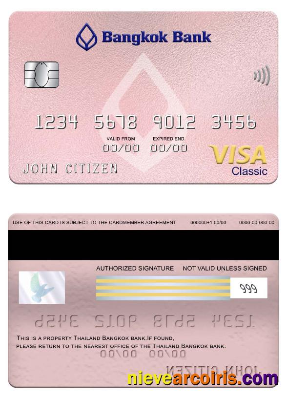 Thailand Bangkok bank visa classic card